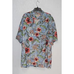 Men’s Tommy Bahama Silk Button Down Floral Camp Hawiian Shirt Men's 3XL